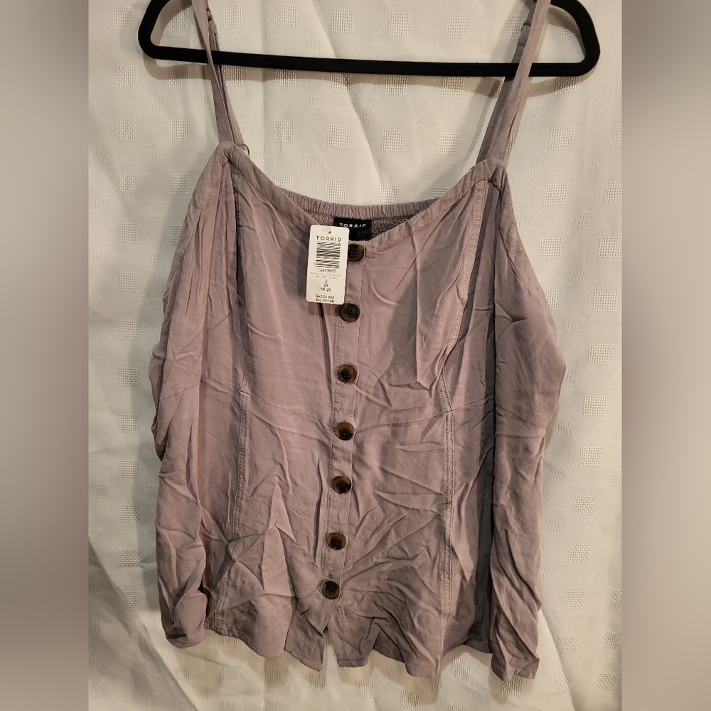 Torrid grey button up cami